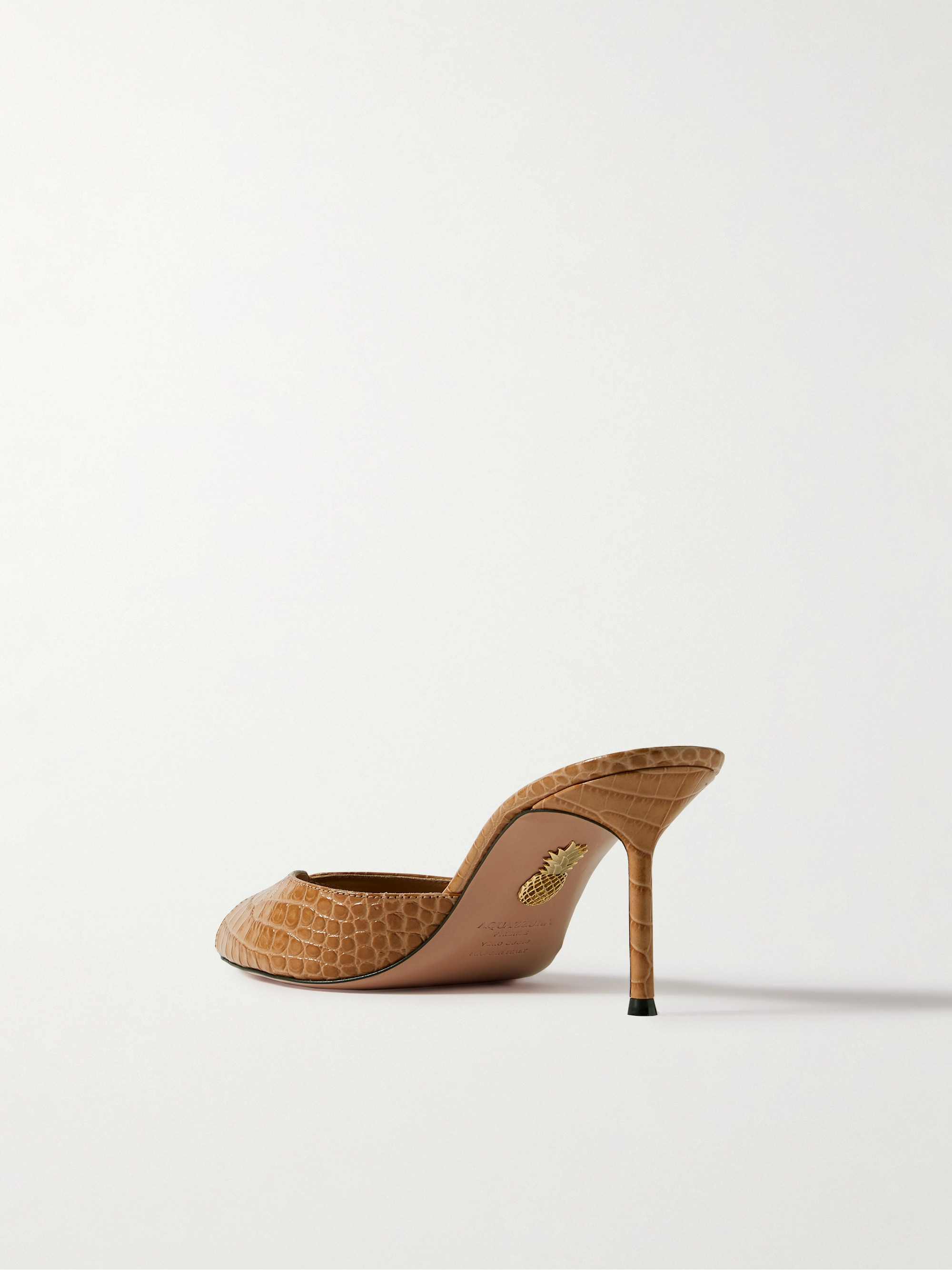 AQUAZZURA + Alex Rivière 85 croc-effect leather mules