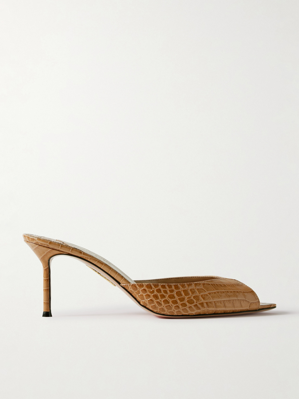 Aquazzura + Alex Rivière 85 Croc-effect Leather Mules In Brown