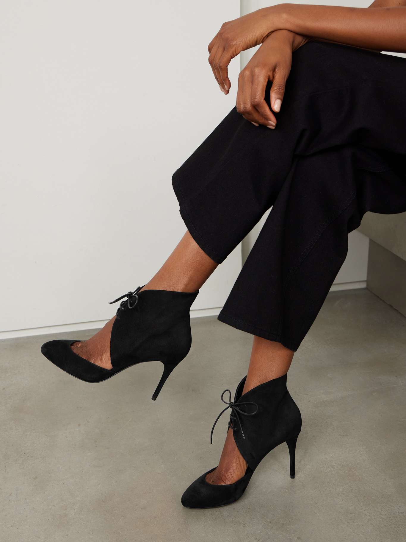 Threaded Pear Quinn Cut Out Suede Ankle Boots