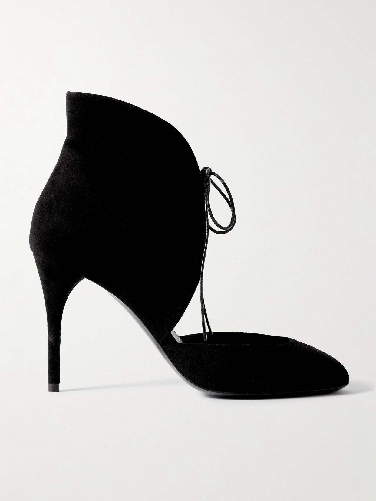 Alaïa Cutout Suede Ankle Boots In Black
