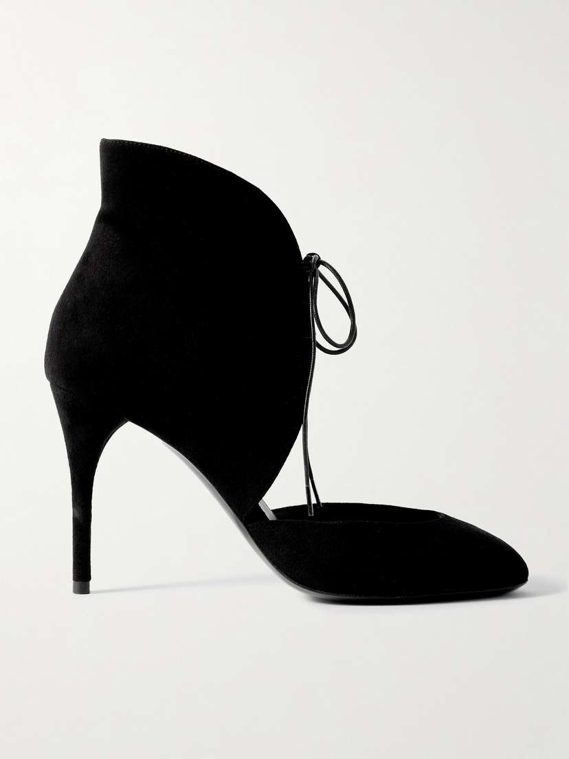 Alaïa — Cutout suede ankle boots