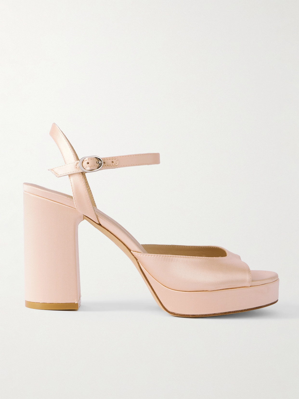 Stuart Weitzman - Dayna Ii Satin Platform Sandals - Blush