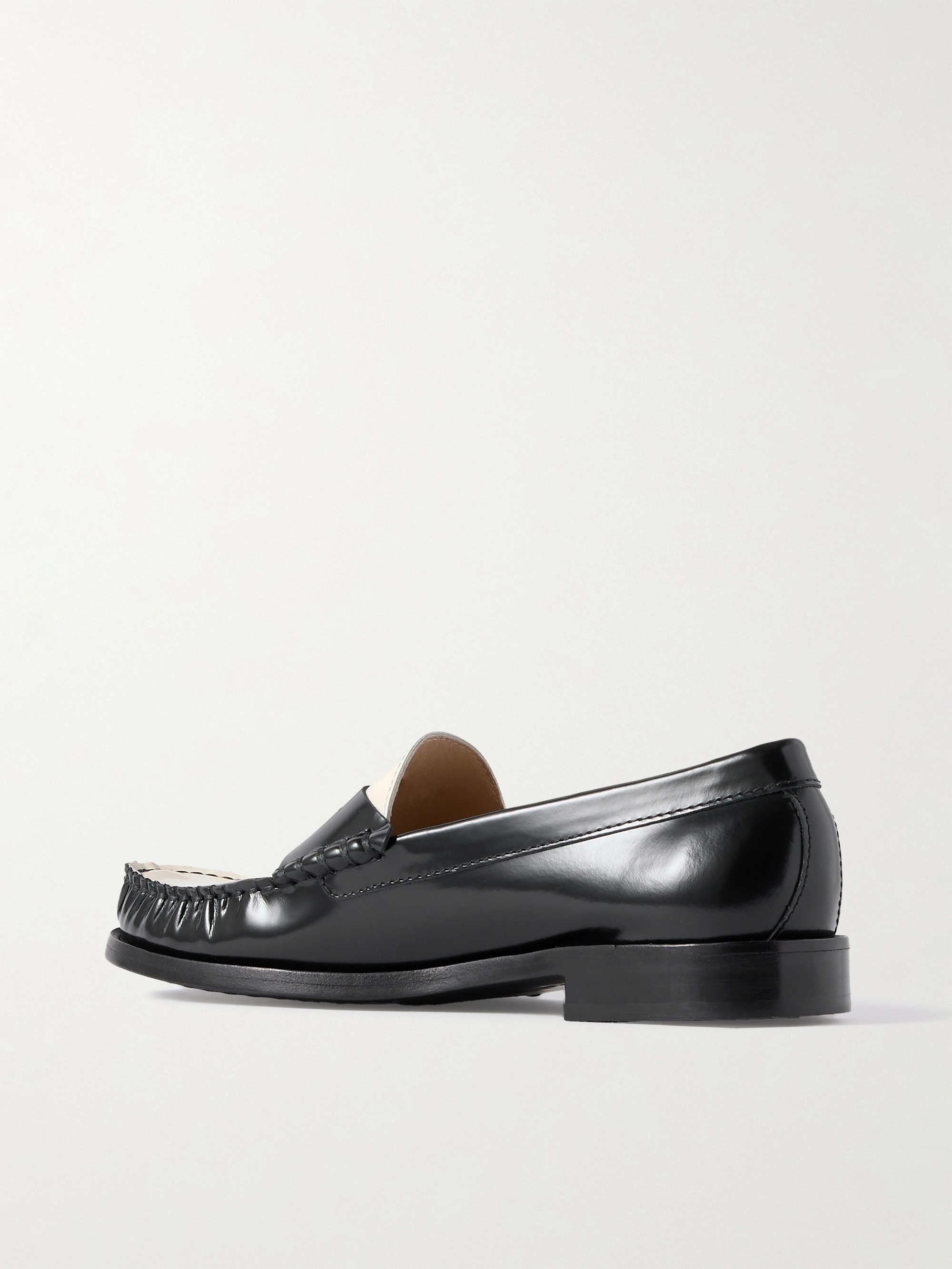 Stuart Weitzman Lottie two-tone leather loafers thumbnail