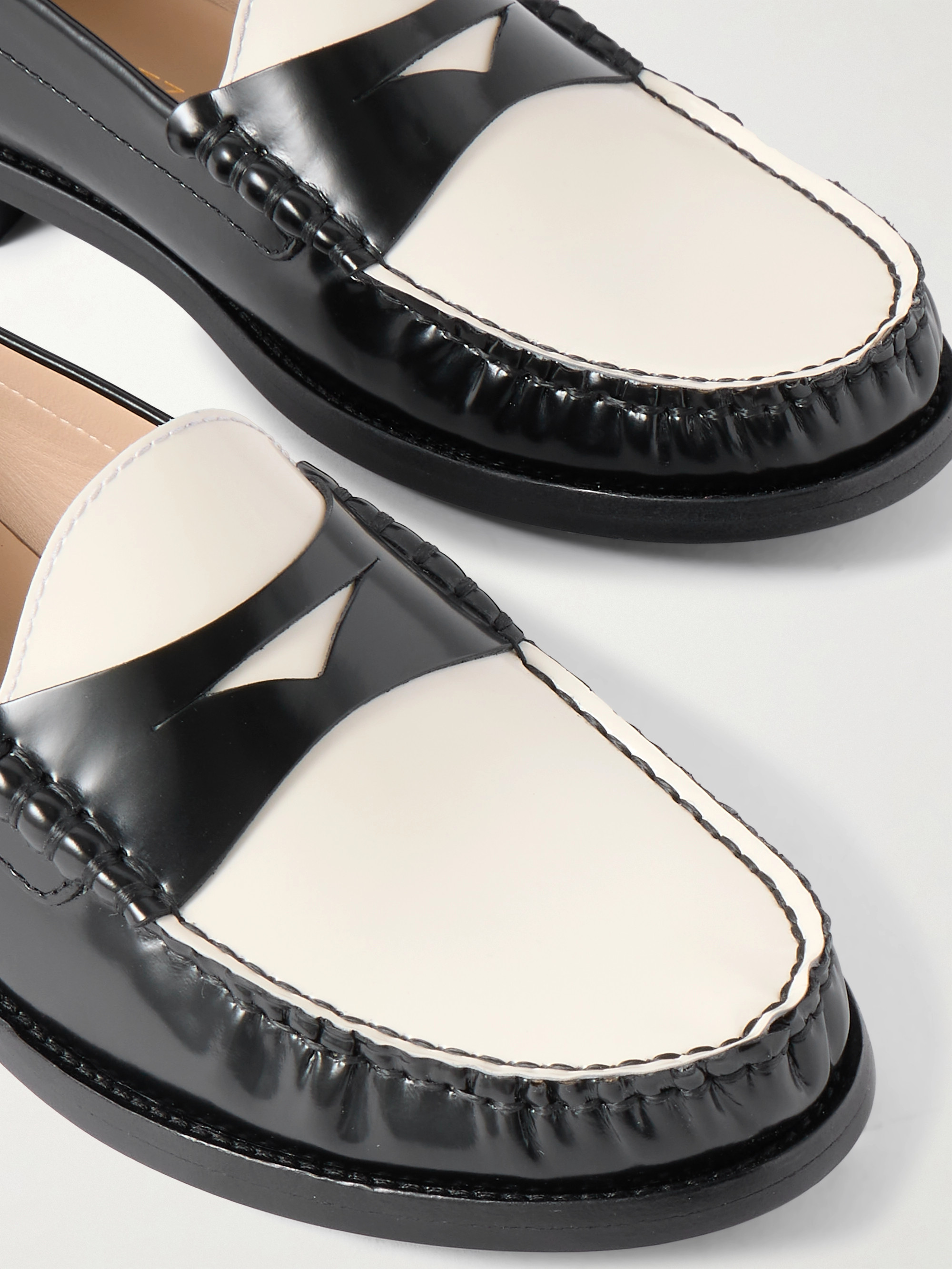 Stuart Weitzman Lottie two-tone leather loafers thumbnail