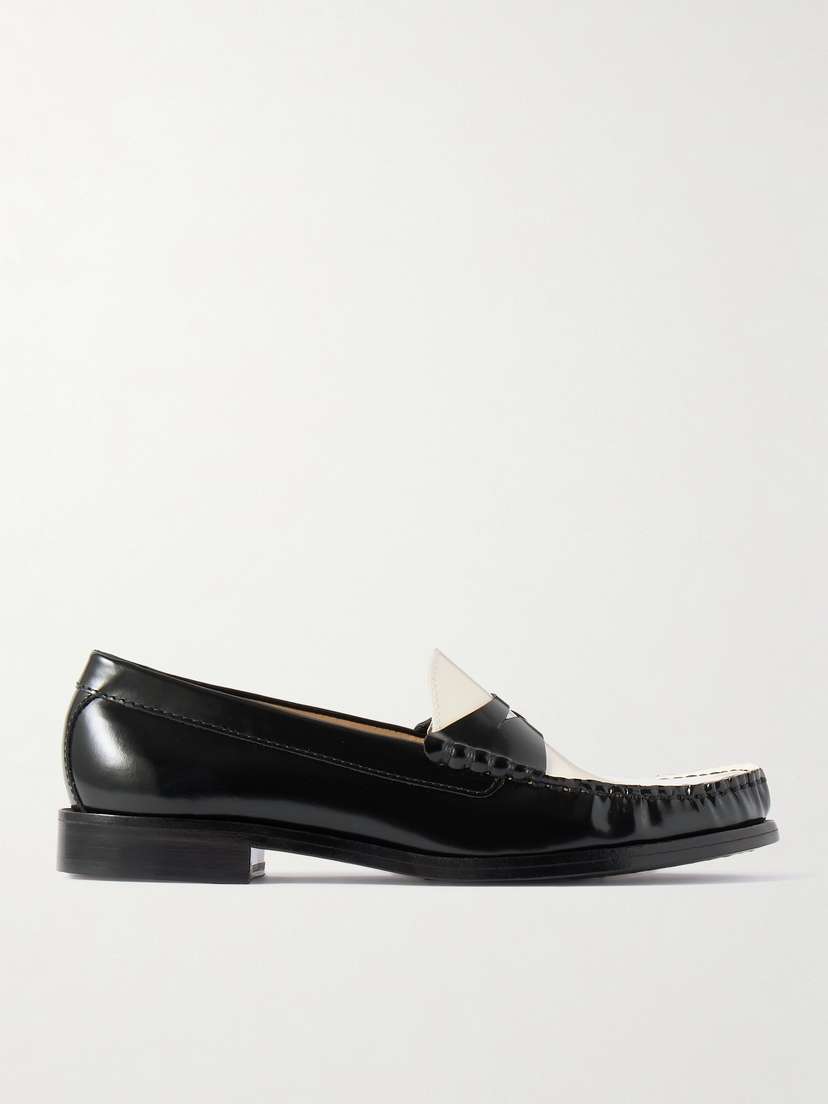 Stuart Weitzman Lottie Two-tone Leather Loafers