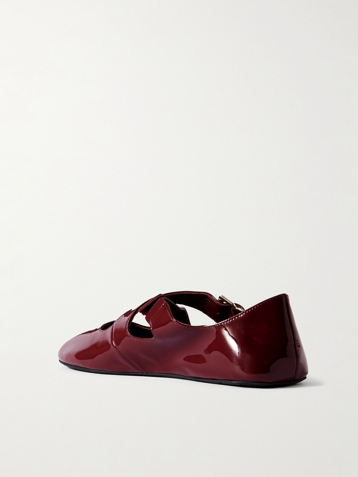Alaïa Patent Leather Criss-cross Ballet Flats In Burgundy