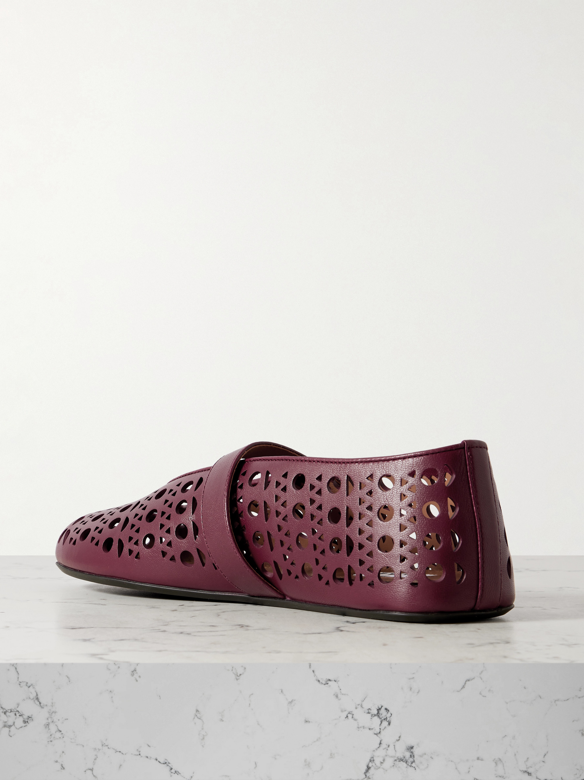 Alaïa Vienne perforated leather ballet flats thumbnail