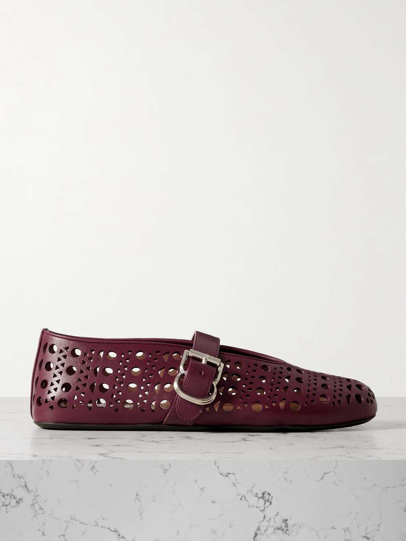 Alaïa Vienne Perforated Leather Ballet Flats