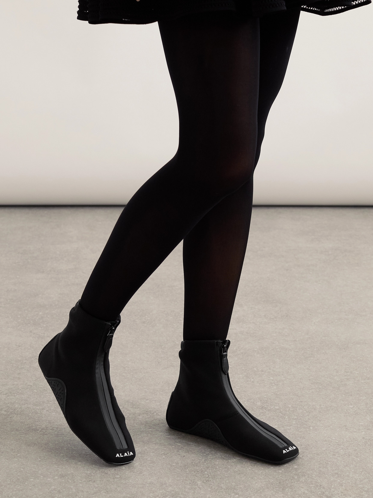 Alaïa Basket Neoprene High-top Sneakers In Black