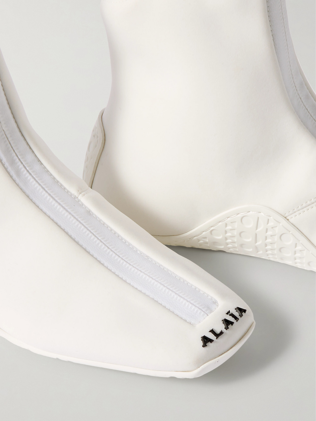 Alaïa Basket Neoprene High-top Sneakers In White