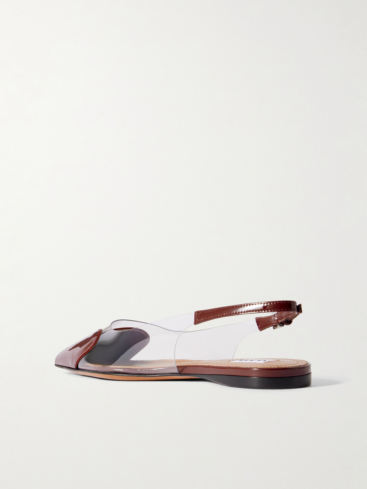 Alaïa Le Caur Pu And Patent-leather Slingback Point-toe Flats In Burgundy