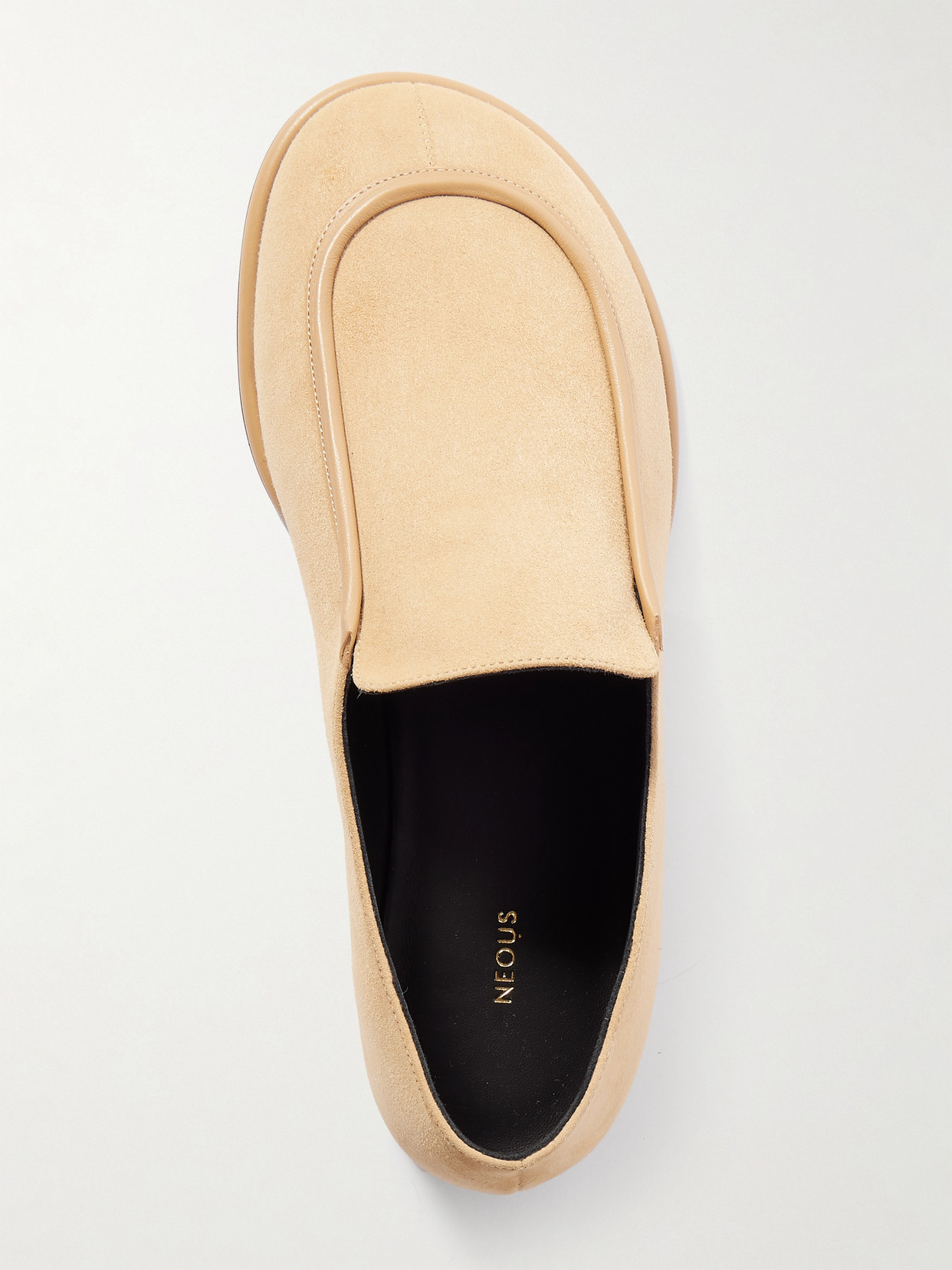 Neous Polaris Leather-trimmed Suede Loafers In Neutrals