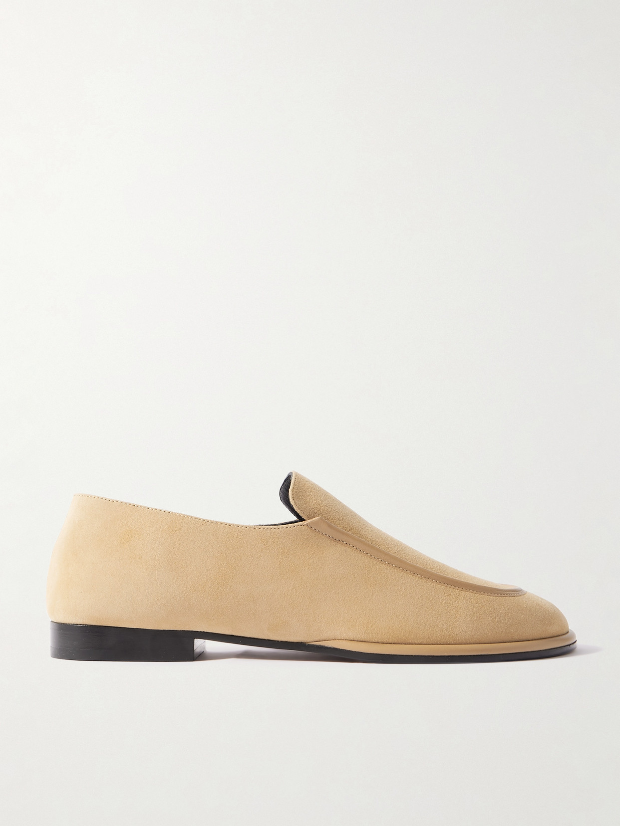 Neous Polaris Leather-trimmed Suede Loafers In Neutrals