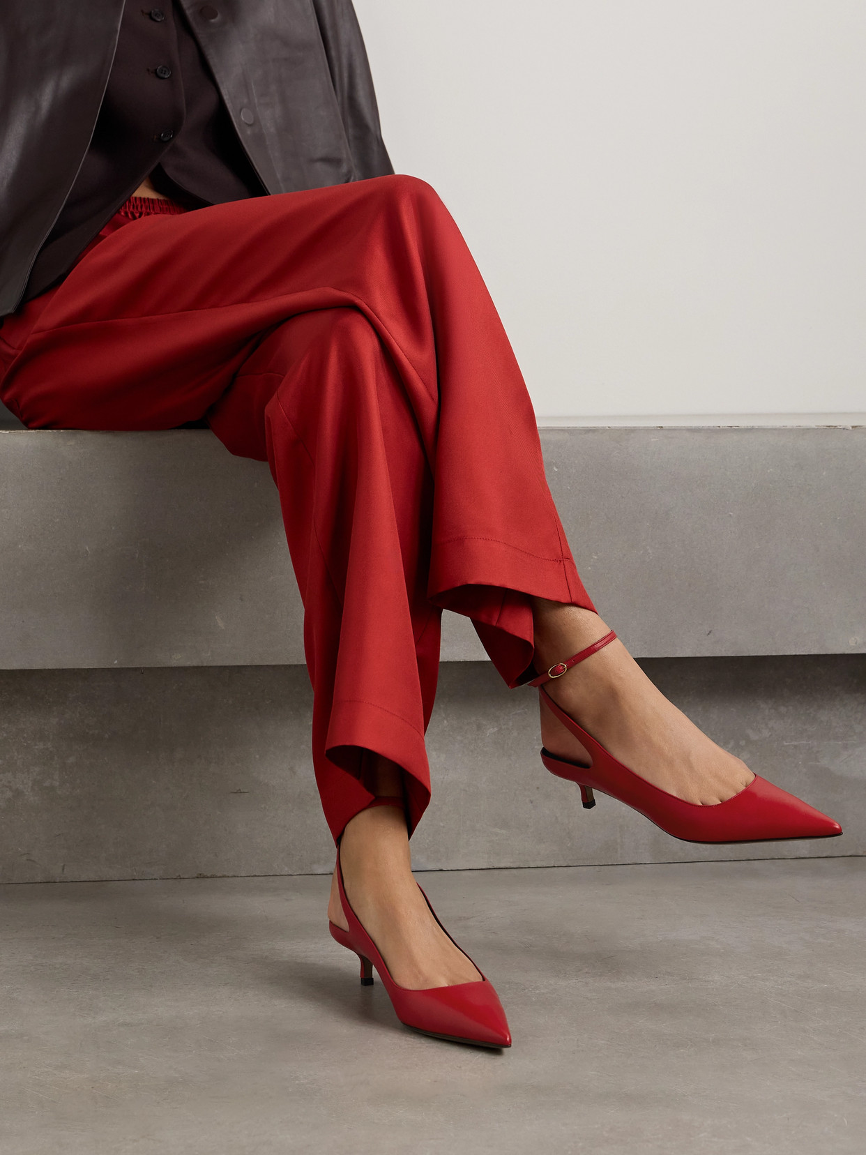 Neous Fornax 40mm Leather Pumps In Red