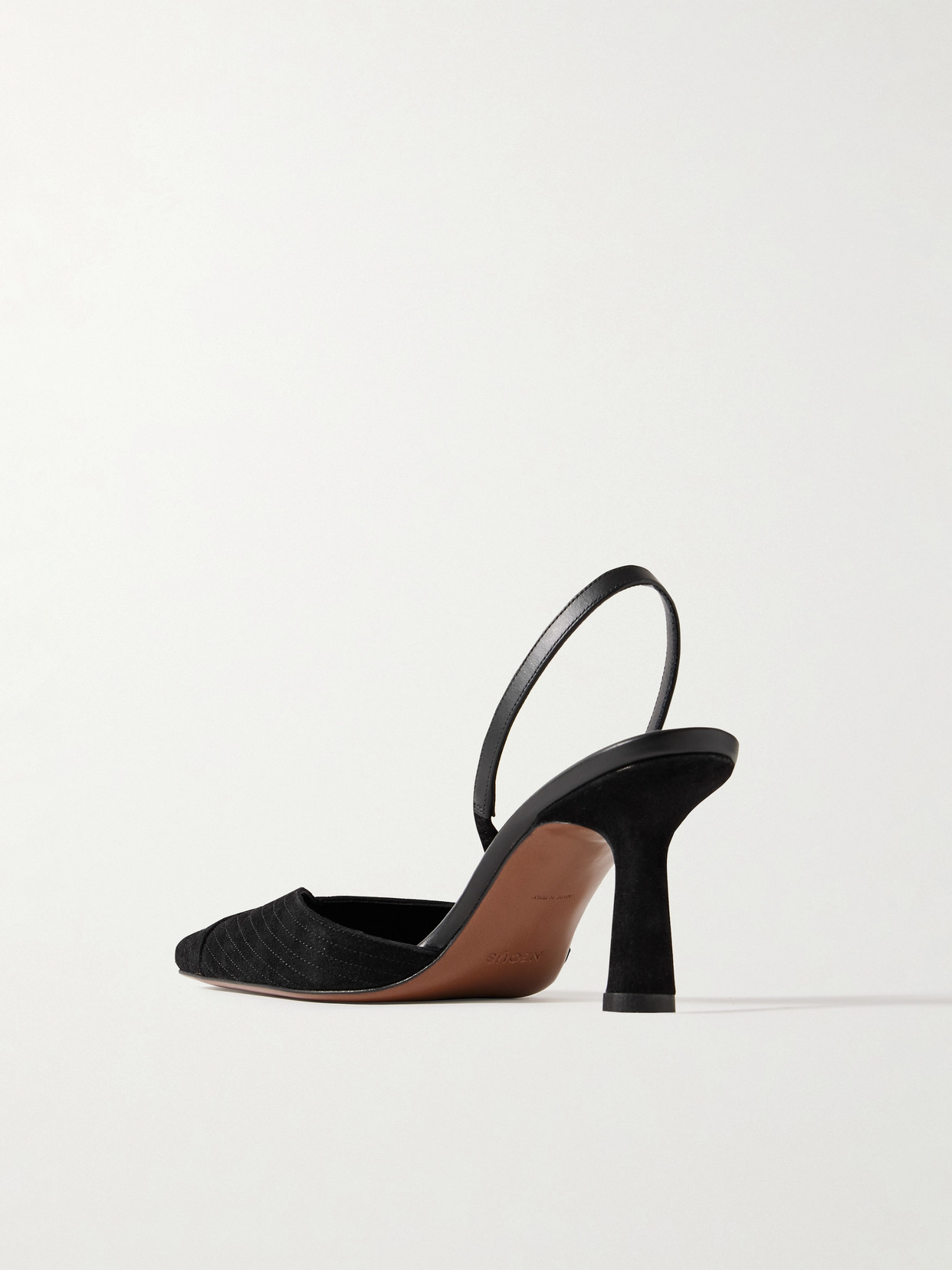 Neous Dilmun Leather-trimmed Suede Slingback Pumps In Black