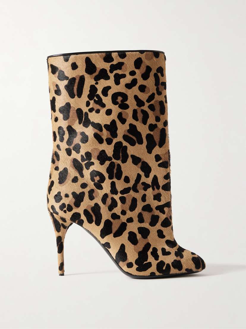 Alaïa — 90 leopard-print calf hair ankle boots
