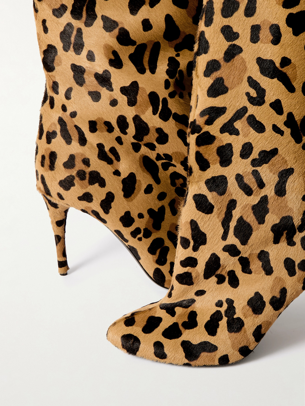 Alaïa - Leopard-Print Calf Hair Over-The-Knee Boots