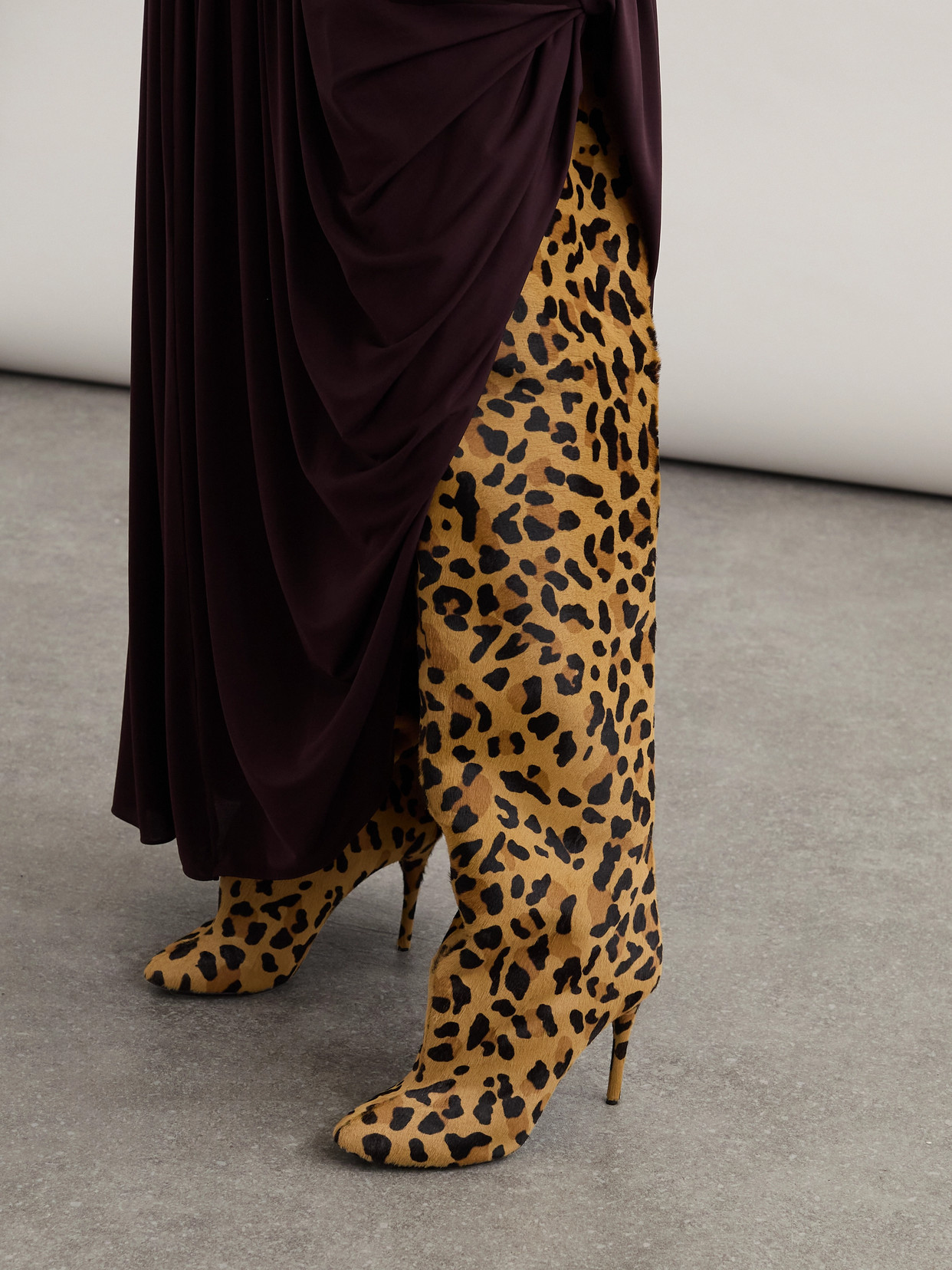 Alaïa - Leopard-Print Calf Hair Over-The-Knee Boots