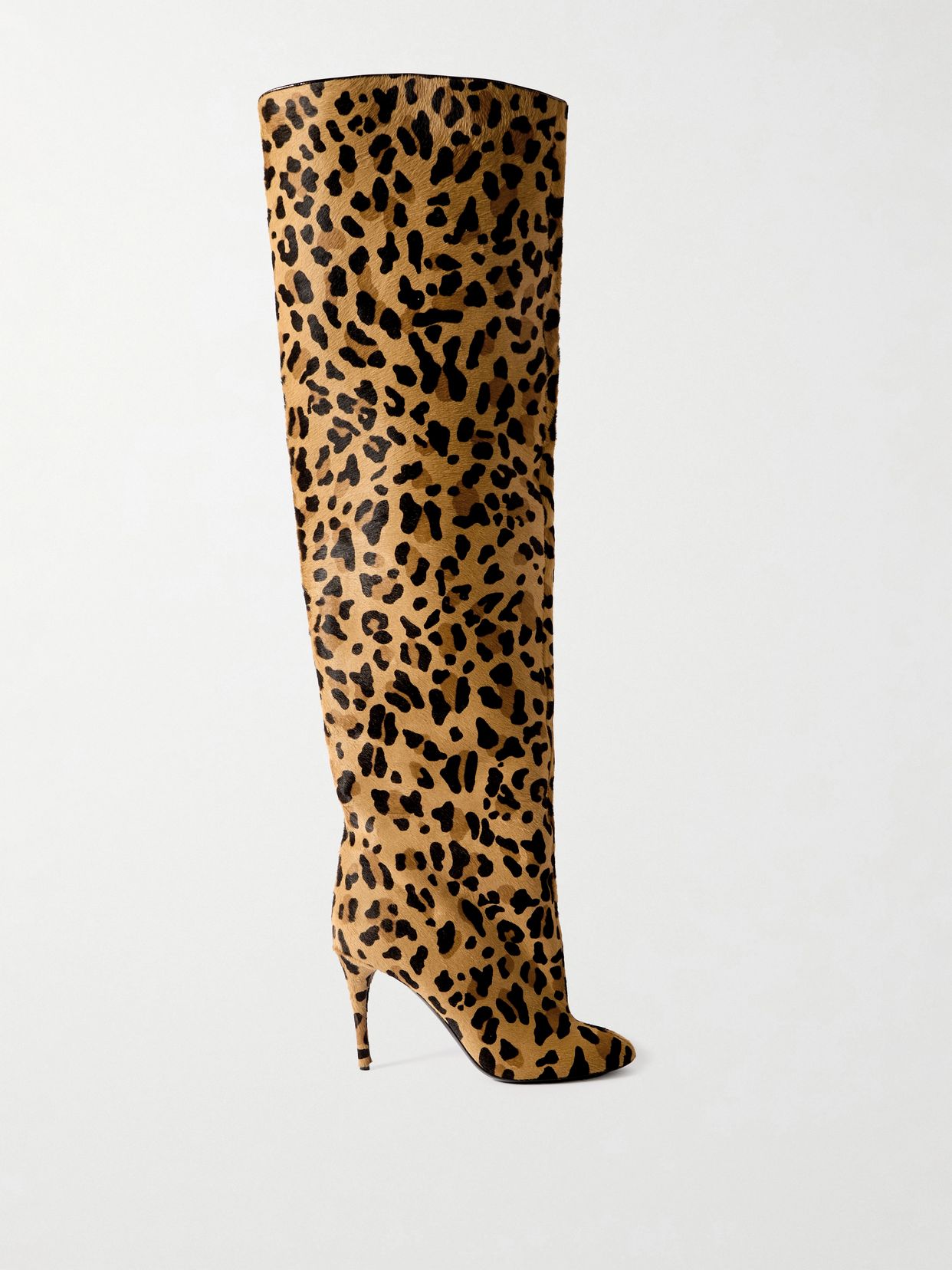 Leopard Print Calf Hair Over The Knee Boots