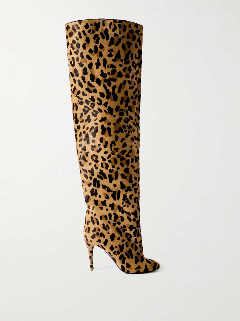 Alaïa Leopard-print Calf Hair Over-the-knee Boots