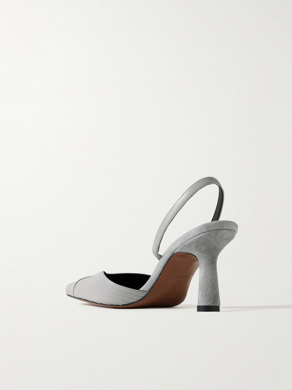 Neous Dilmun Suede-trimmed Leather Slingback Pumps In Gray