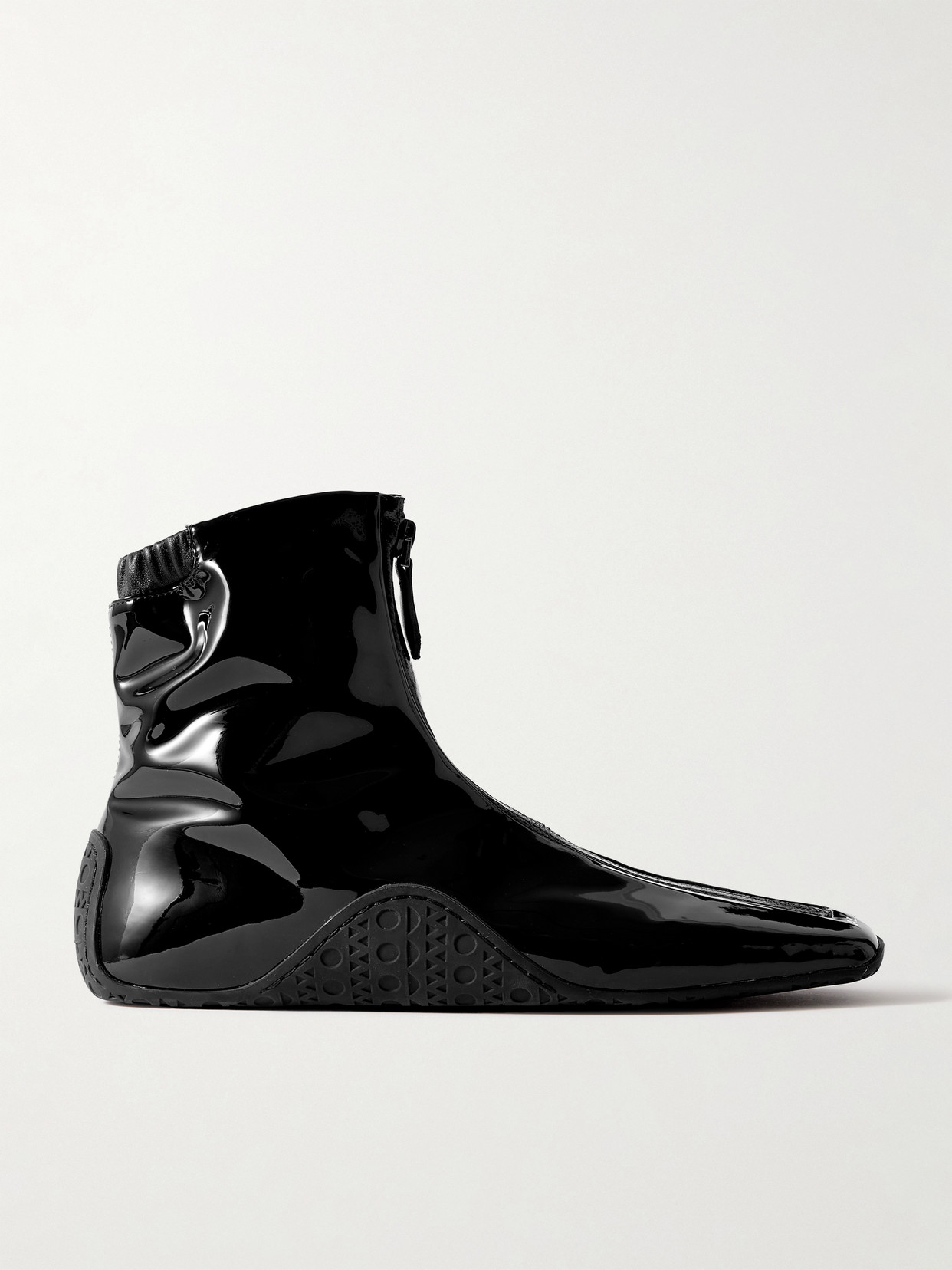 Alaïa Patent-leather Ankle Boots In Black