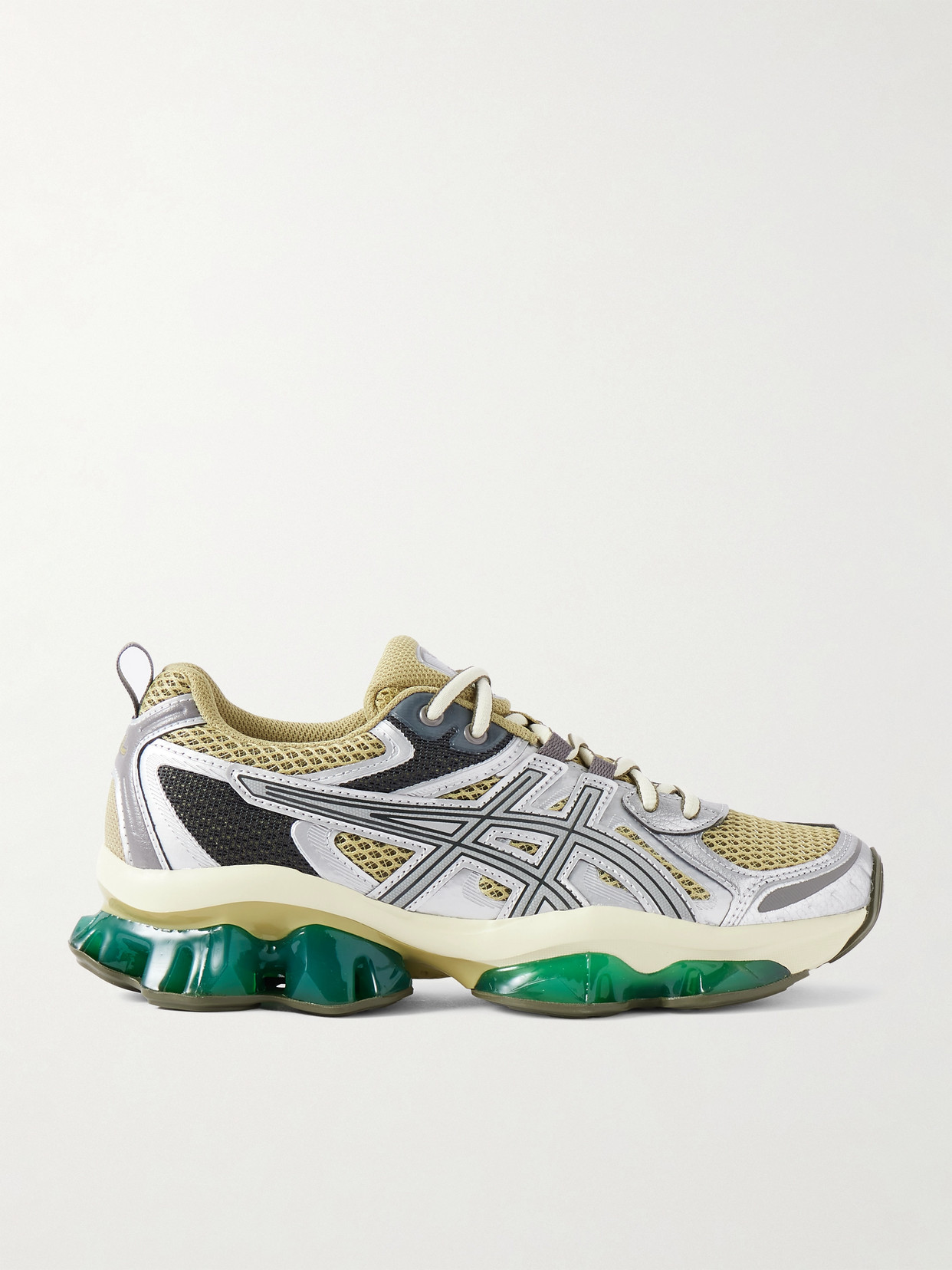 Asics - Gel-quantum Kinetic Faux Leather-trimmed Mesh Sneakers - Silver
