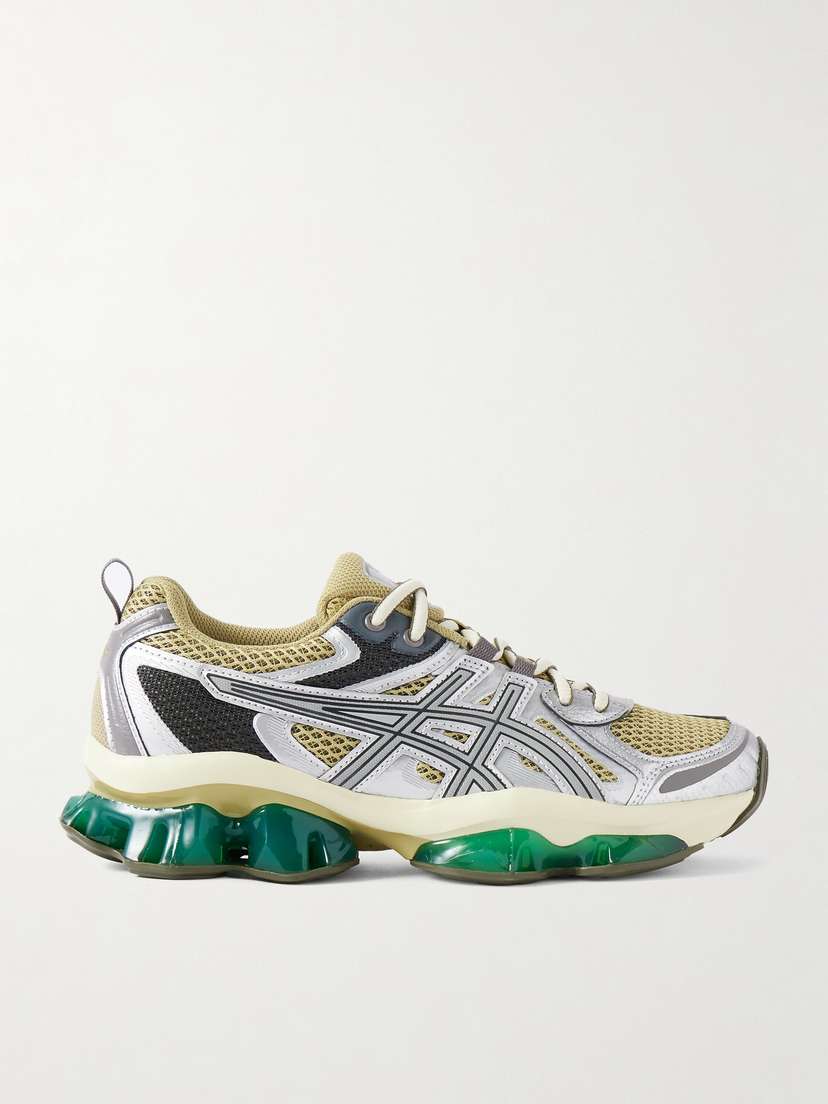 Asics Gel-quantum Kinetic Faux Leather-trimmed Mesh Sneakers - UK 8