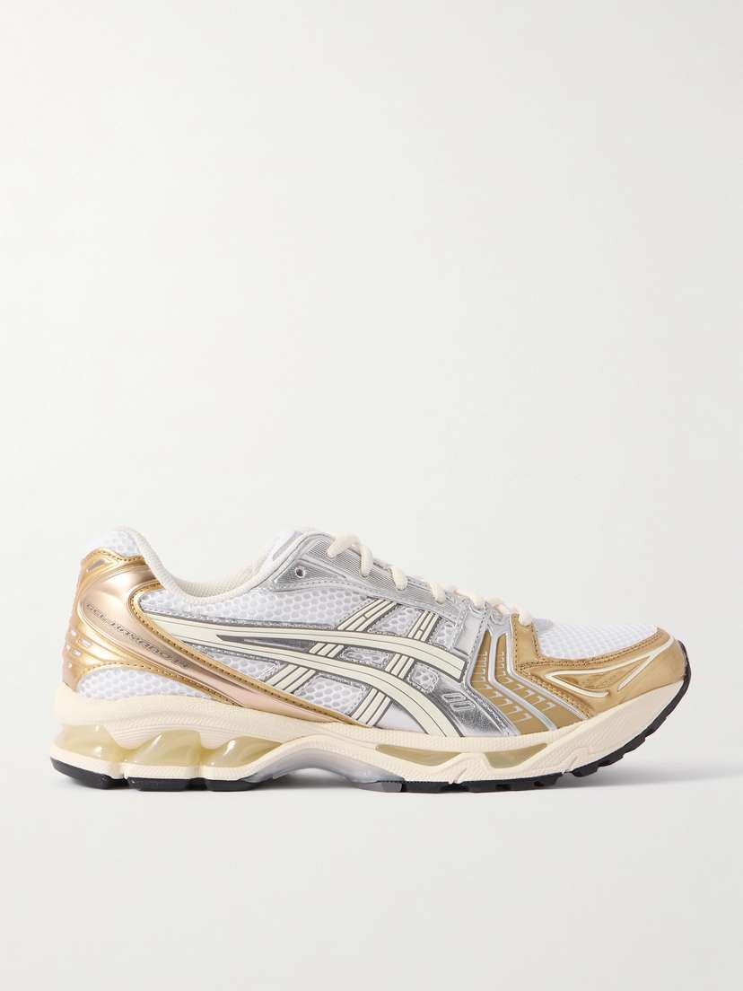 Asics Gel-kayano 14 Rubber And Metallic Faux Leather-trimmed Mesh Sneakers - UK 9.5