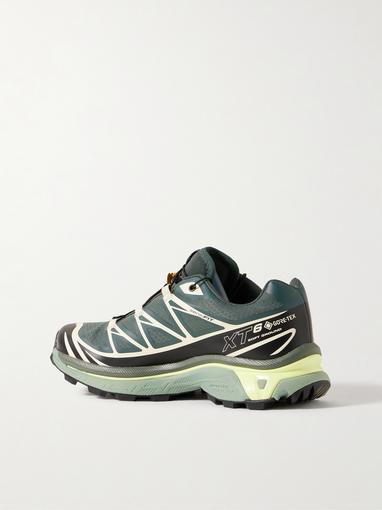 Salomon Xt-6 Rubber-trimmed Canvas-jacquard Sneakers In Green