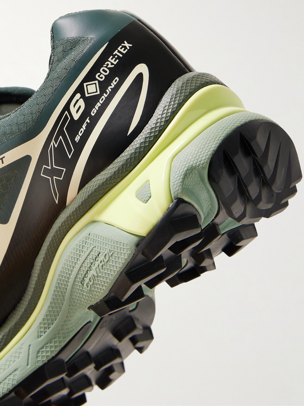 Salomon Xt-6 Rubber-trimmed Canvas-jacquard Sneakers In Green