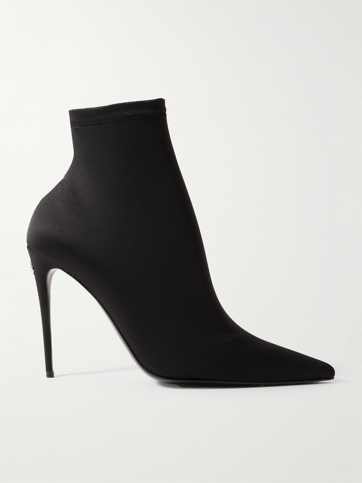 Dolce & Gabbana Stretch-jersey Ankle Boots In Black