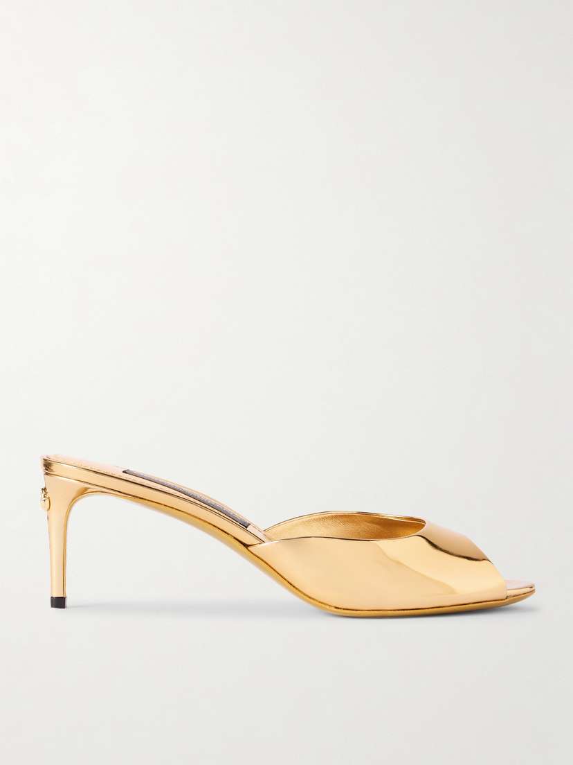 Dolce & Gabbana Metallic-leather Mules