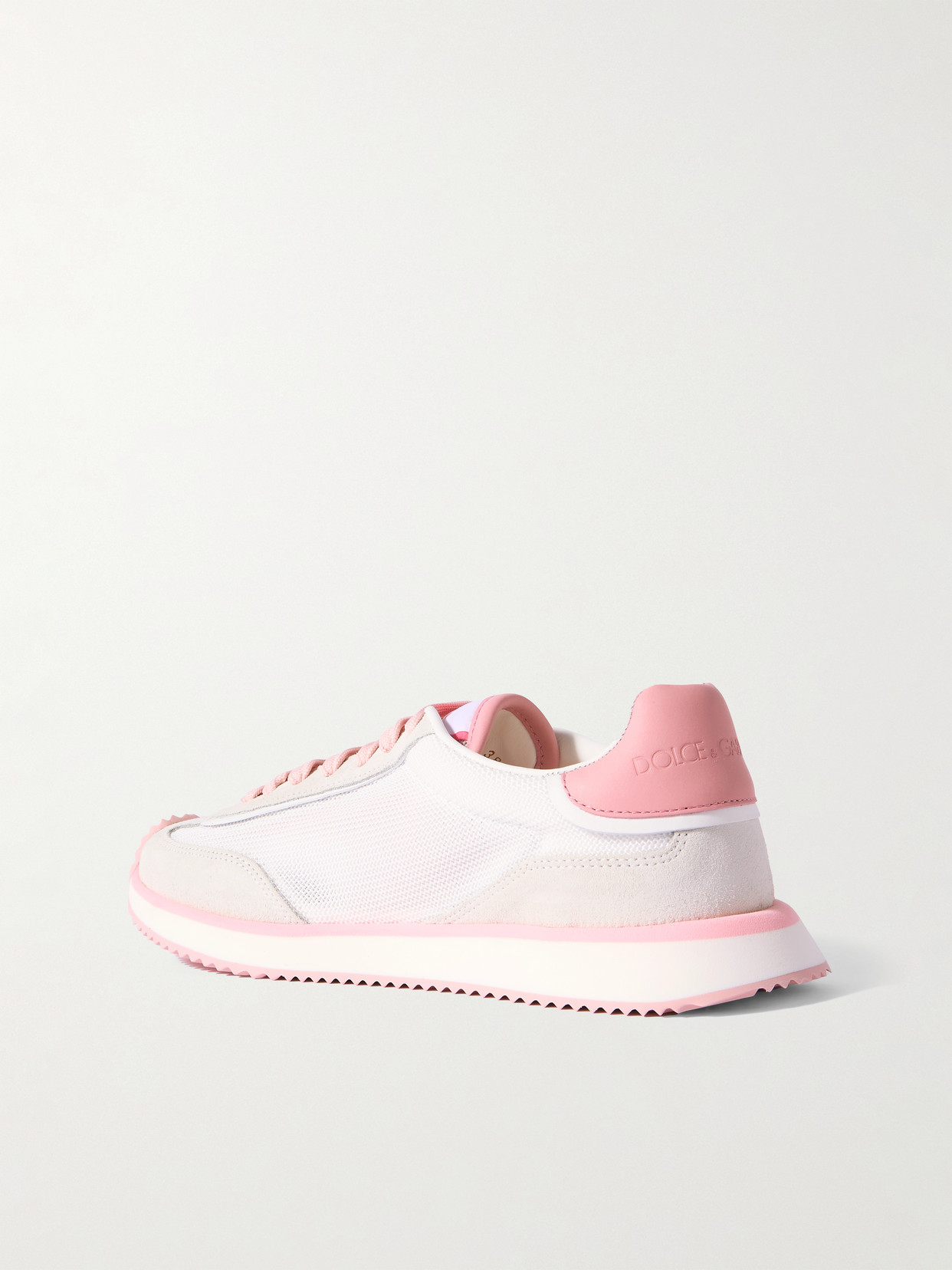 Shop Dolce & Gabbana Aria Printed Suede And Leather-trimmed Mesh Sneakers In White