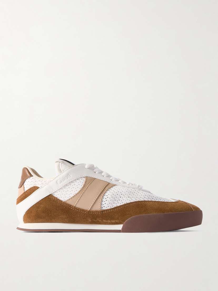Chloé Kick Suede, Mesh And Leather Sneakers