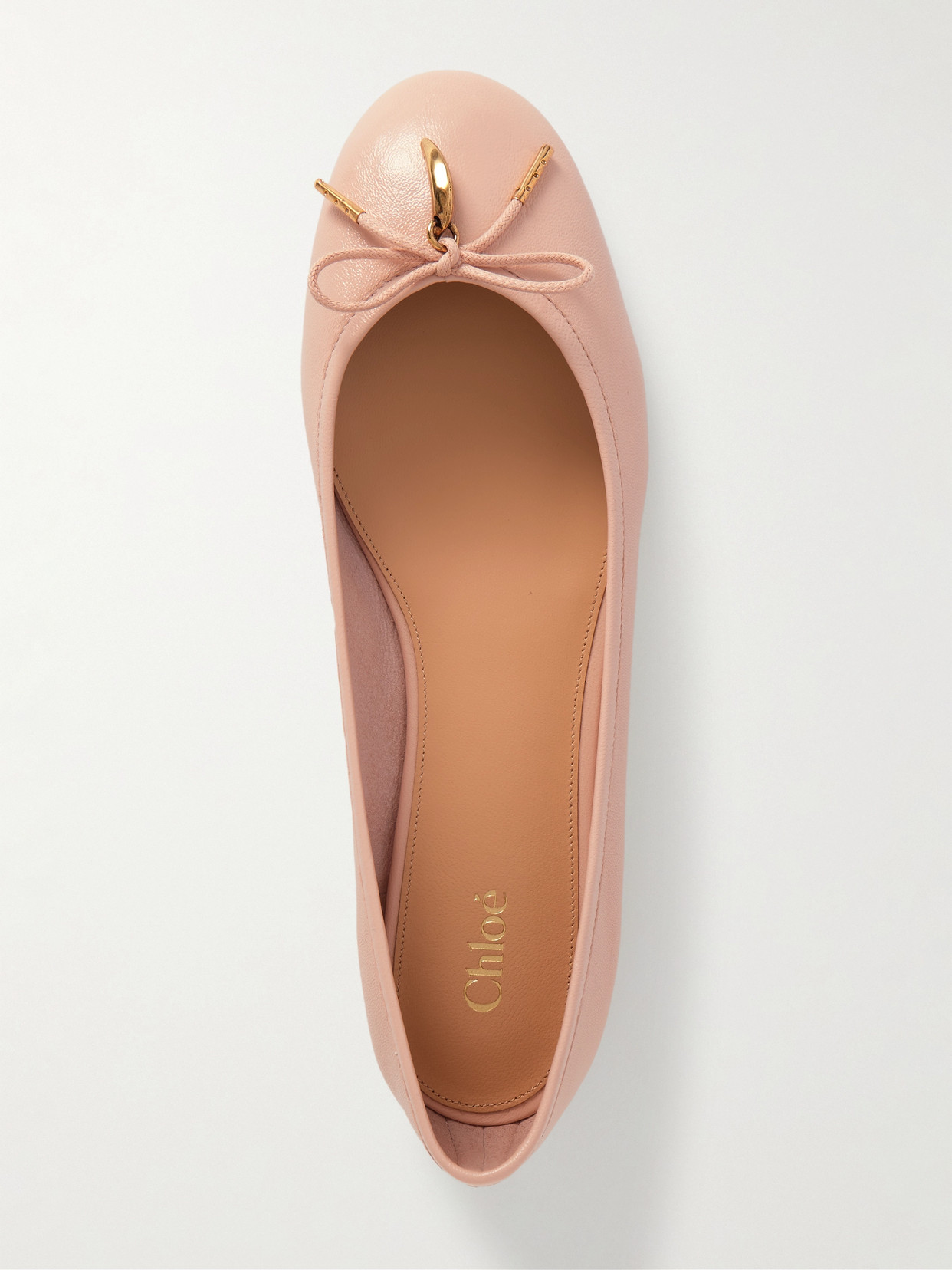 Chloé Woman Ballet Flats Blush Size 8 Leather In Pink