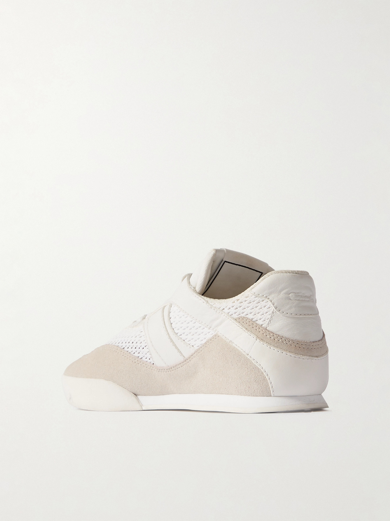 Shop Chloé Kick Suede, Mesh And Leather Sneakers In Cream