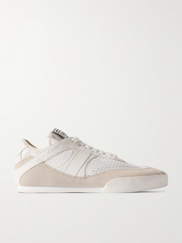 Chloé Kick suede, mesh and leather sneakers