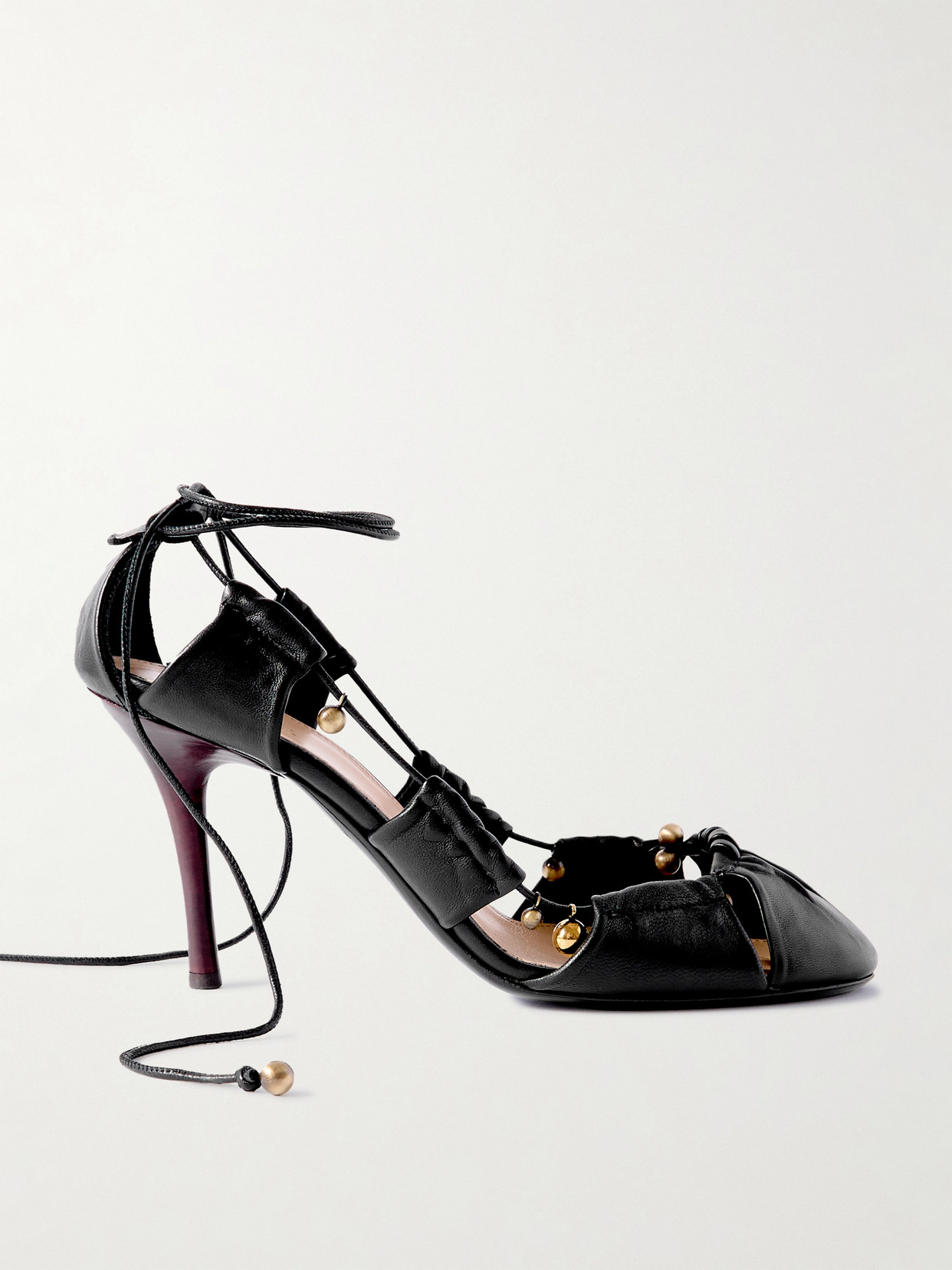 Chloé - Embellished Cutout Leather Pumps - Black