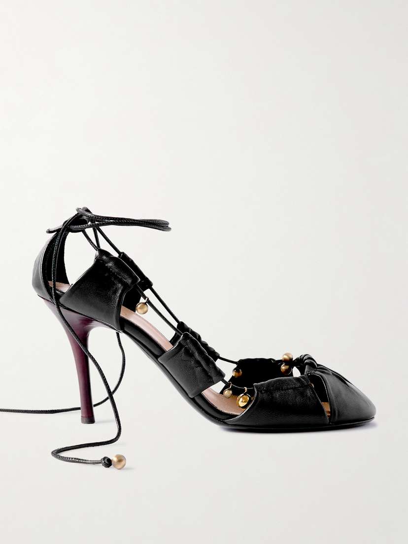 Chloé Embellished Cutout Leather Pumps