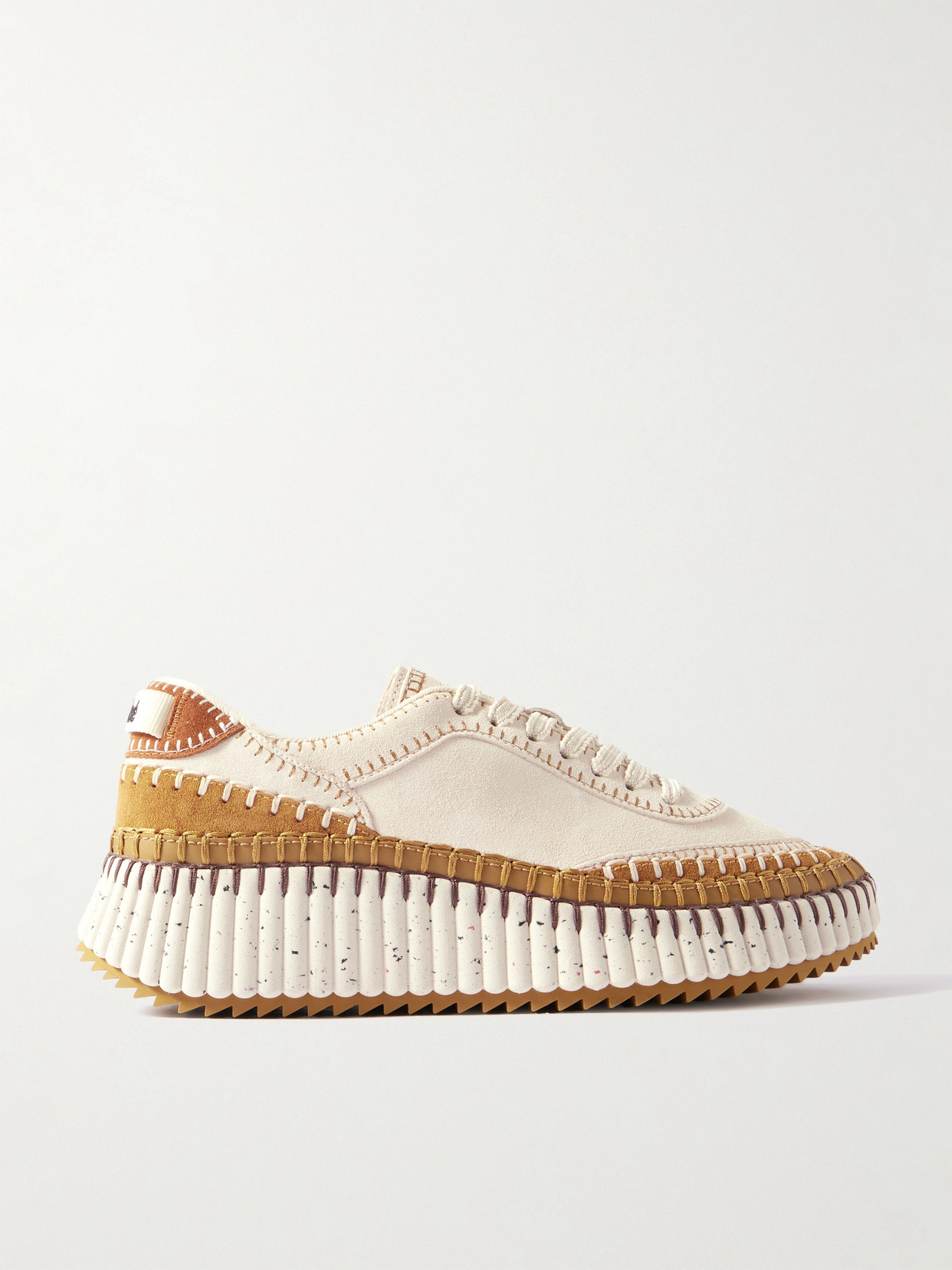 Chloé Chloe Nama Panelled Suede Sneakers In Light Brown