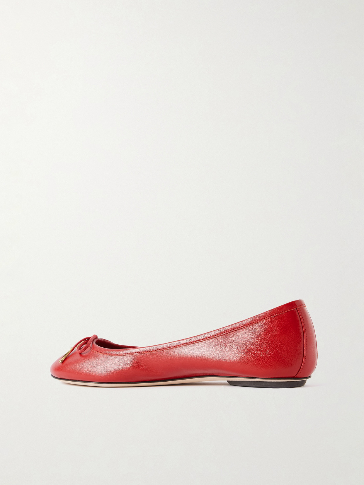 Chloé Iris Embellished Leather Ballet Flats In Red