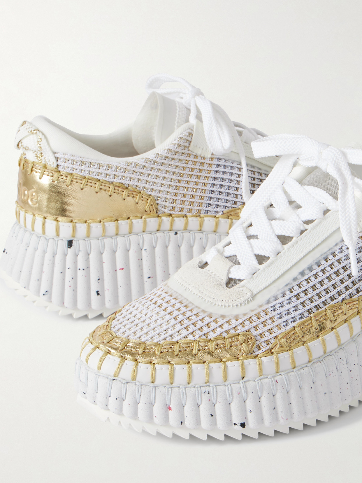 Chloé Nama Low-top Sneakers In Goldcolor