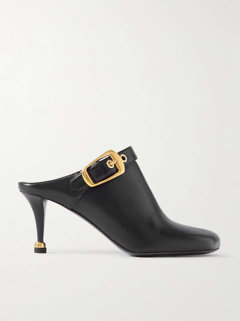 Chloé Andrea Buckled Leather Mules