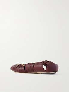 CHLOÉ Luna cutout leather ballet flats | NET-A-PORTER