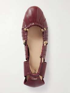 CHLOÉ Luna cutout leather ballet flats | NET-A-PORTER