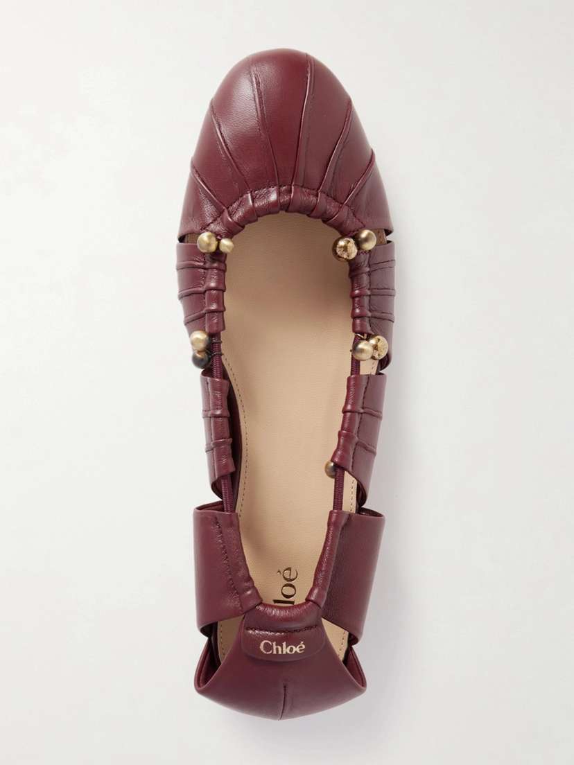 Chloé Luna Cutout Leather Ballet Flats