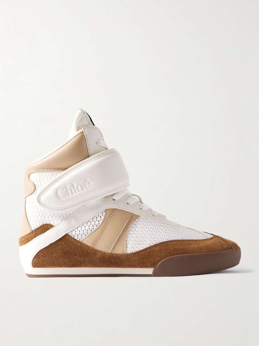 Chloé Kick Suede, Mesh And Leather High-top Sneakers