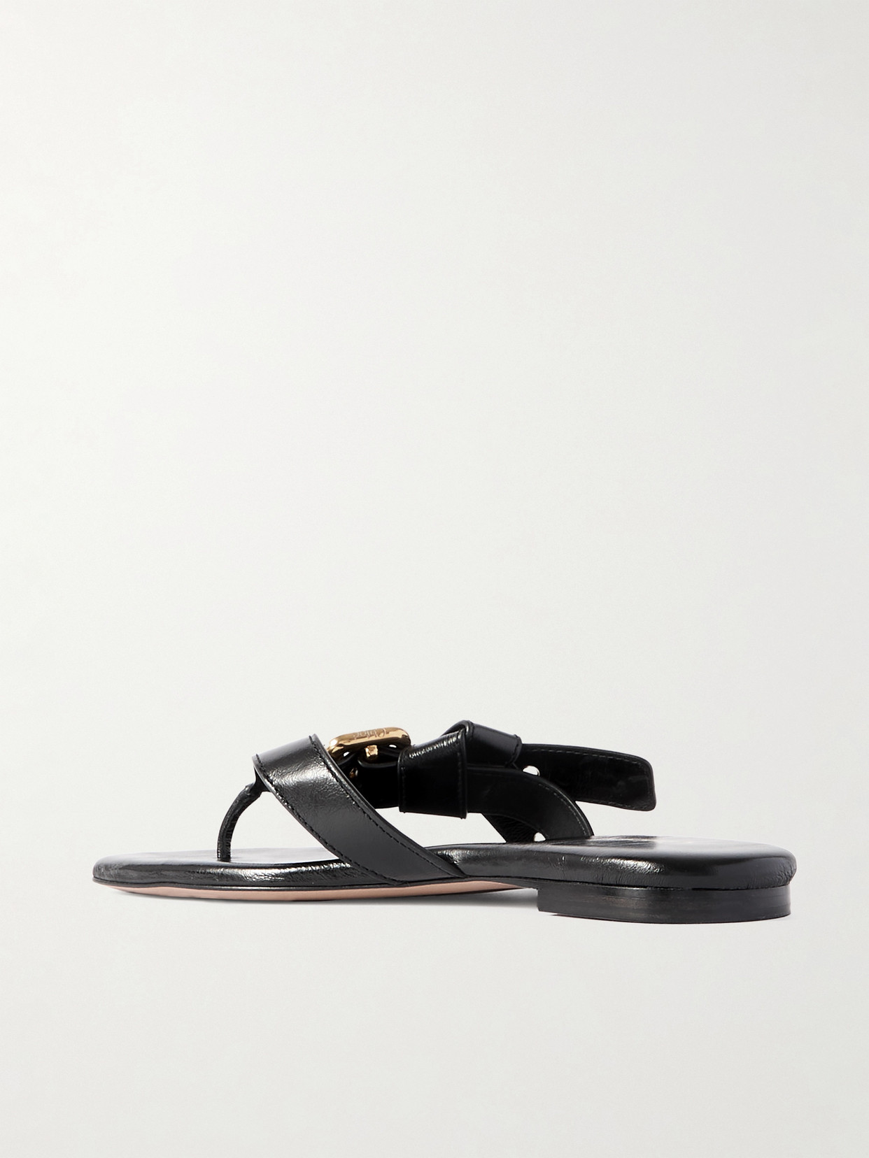 Chloé Black Low Heel Shoes In Leather In Black