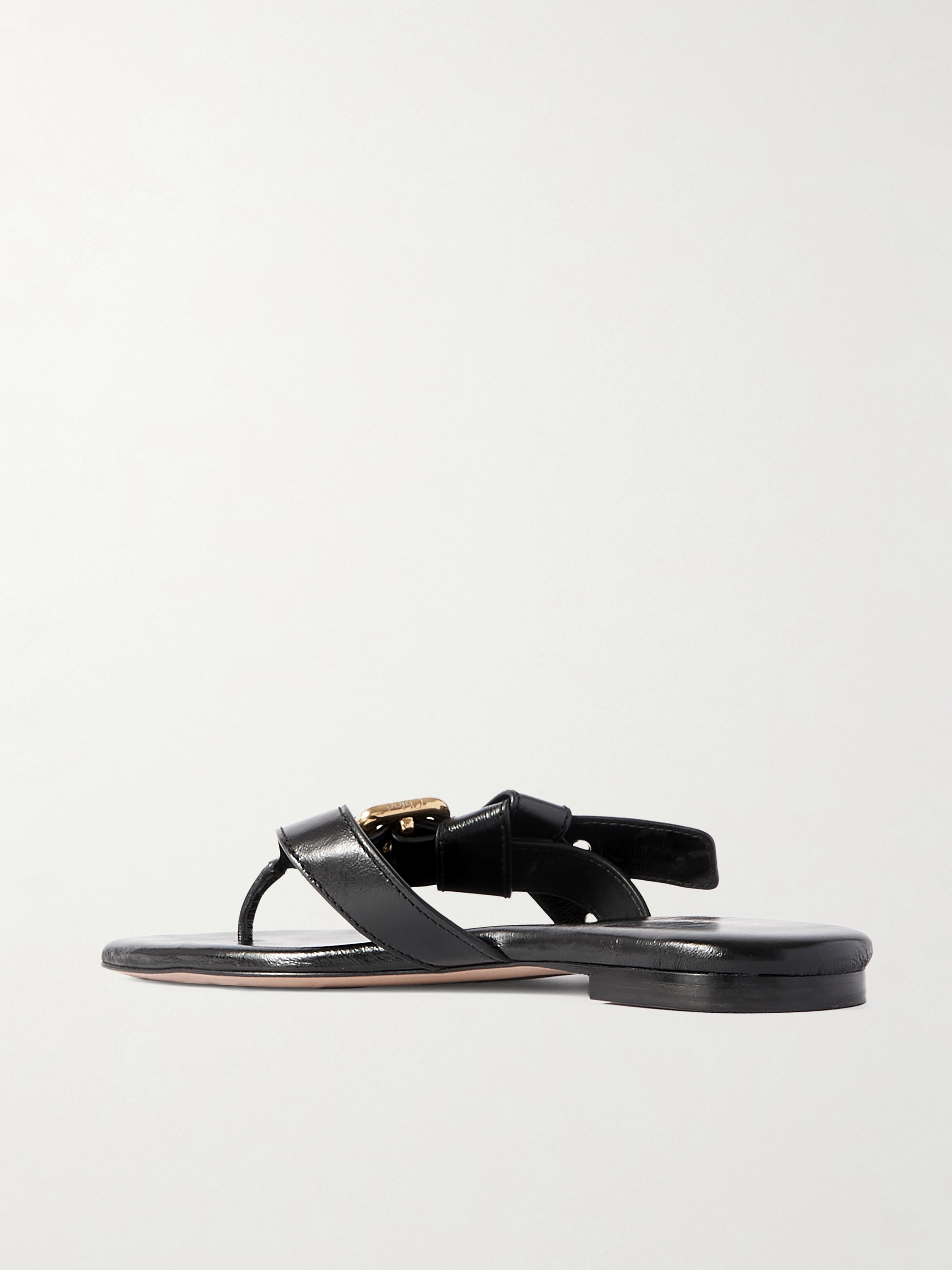 Chloé Mae buckle-embellished leather flip flops thumbnail